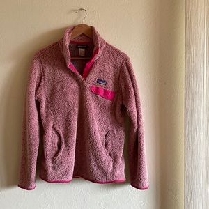 Patagonia furry Henley pullover jacket pink medium